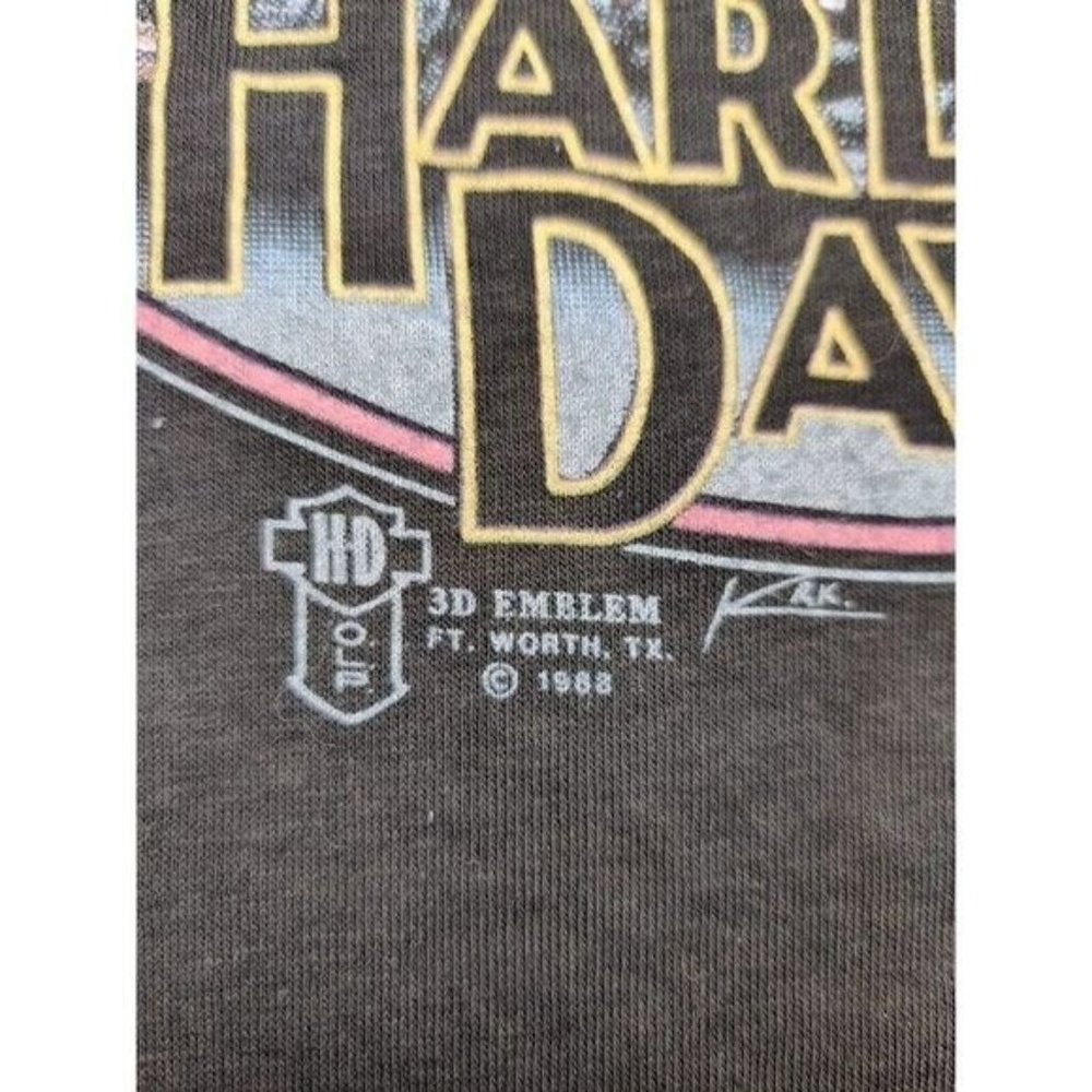 Rare Harley Davidson 3D Emblem T-Shirt 1989 Bike Week Daytona Beach Vintage - Picture 7 of 10